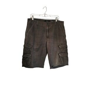 R SOCIETY Men's Cargo Shorts Brown Size 36 Cotton Outdoor Casual
